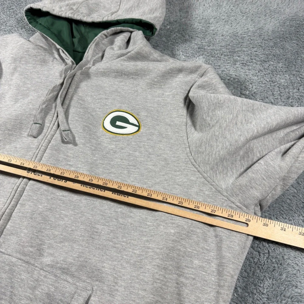 NFL Green Bay Packers Reversible Jacket Mens 3XL Green Grey Full Zip Hooded